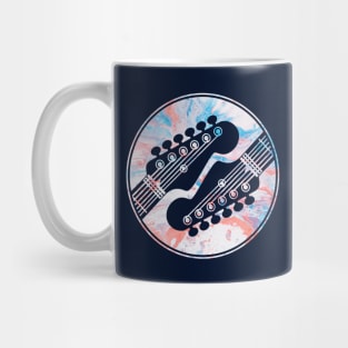 Electric Guitar Headstock Circle Texture Dark Theme Mug